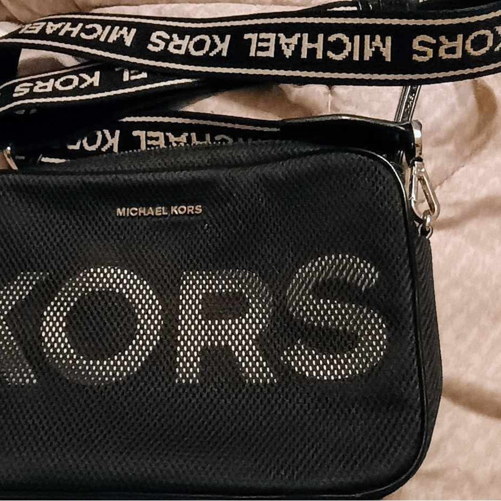 Michael Kors Black Belt Bag with Bold Branding
